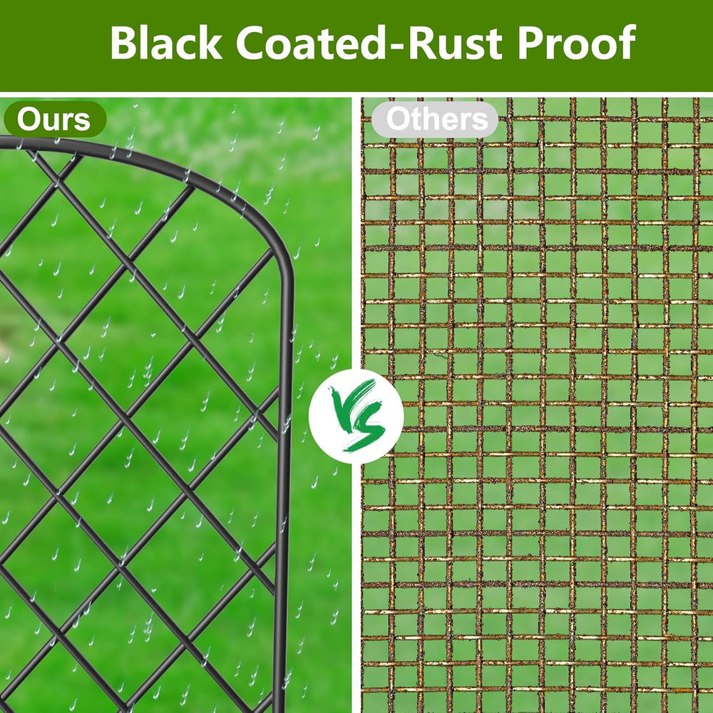PINPON 19Pack 20ft Garden Fence 24in High Rustproof Metal Barrier Yard