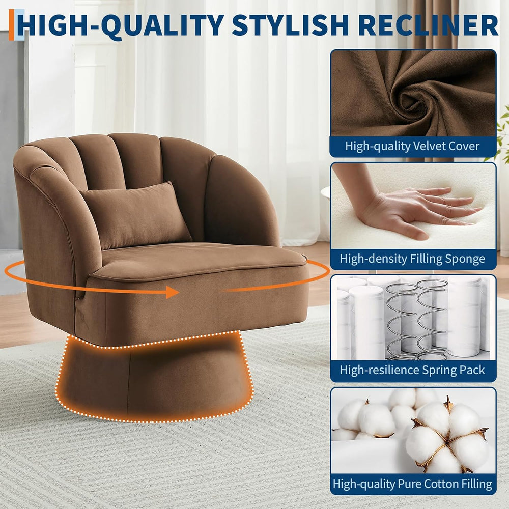 IDEALHOUSE Swivel Accent Chair with Armrests, 360° Mid Century Modern Swivel ...