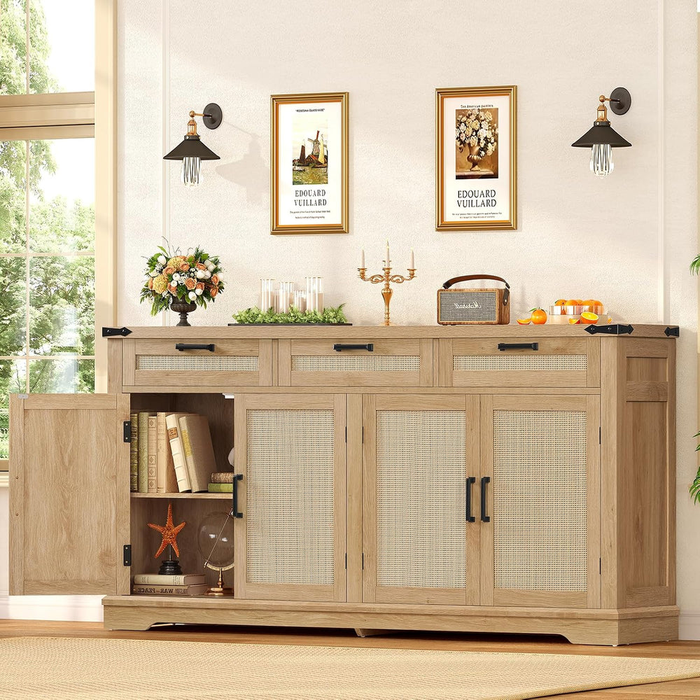 usikey 61” Large Buffet Cabinet with Storage, Sideboard Cabinet with 4 Doors ...