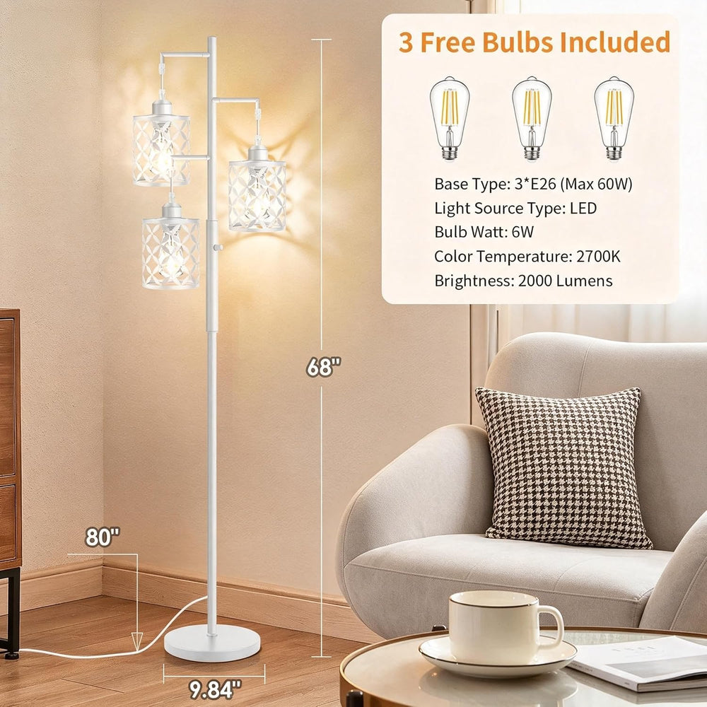 68" Modern Tree Floor Lamp, Dimmable Minimalist Tall Standing Lamp with ...