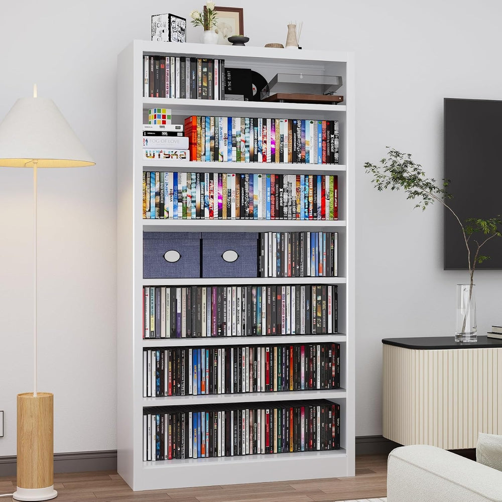 Metal CD Storage Shelf, 7 Tier Tall DVD Storage Cabinet with Adjustable Shelv...
