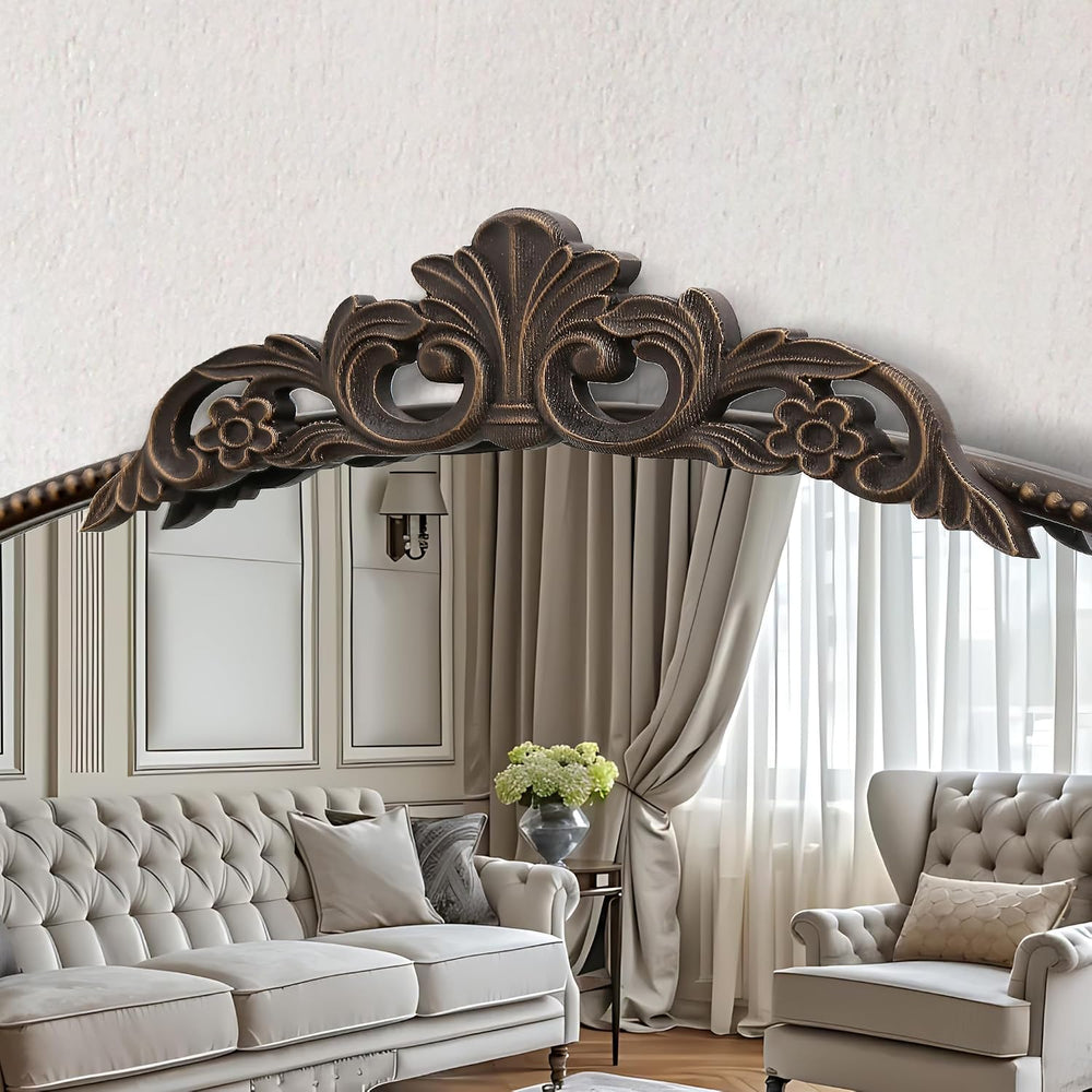 Micasso Vintage Bronze Wall Mirror: 40"x29" Baroque Antique Arched ...