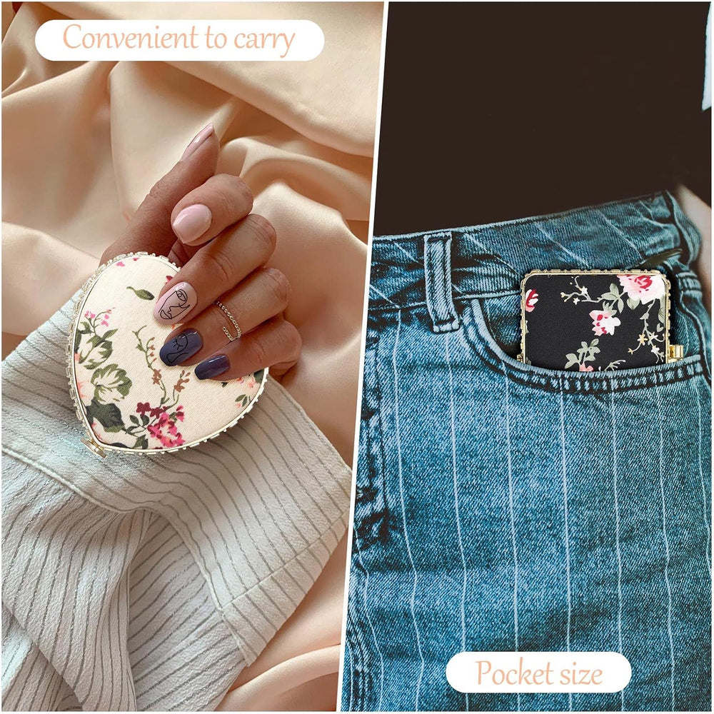 Remerry 48 Pieces Compact Mirror for Purse Small Flower Pocket Mirror Portabl...