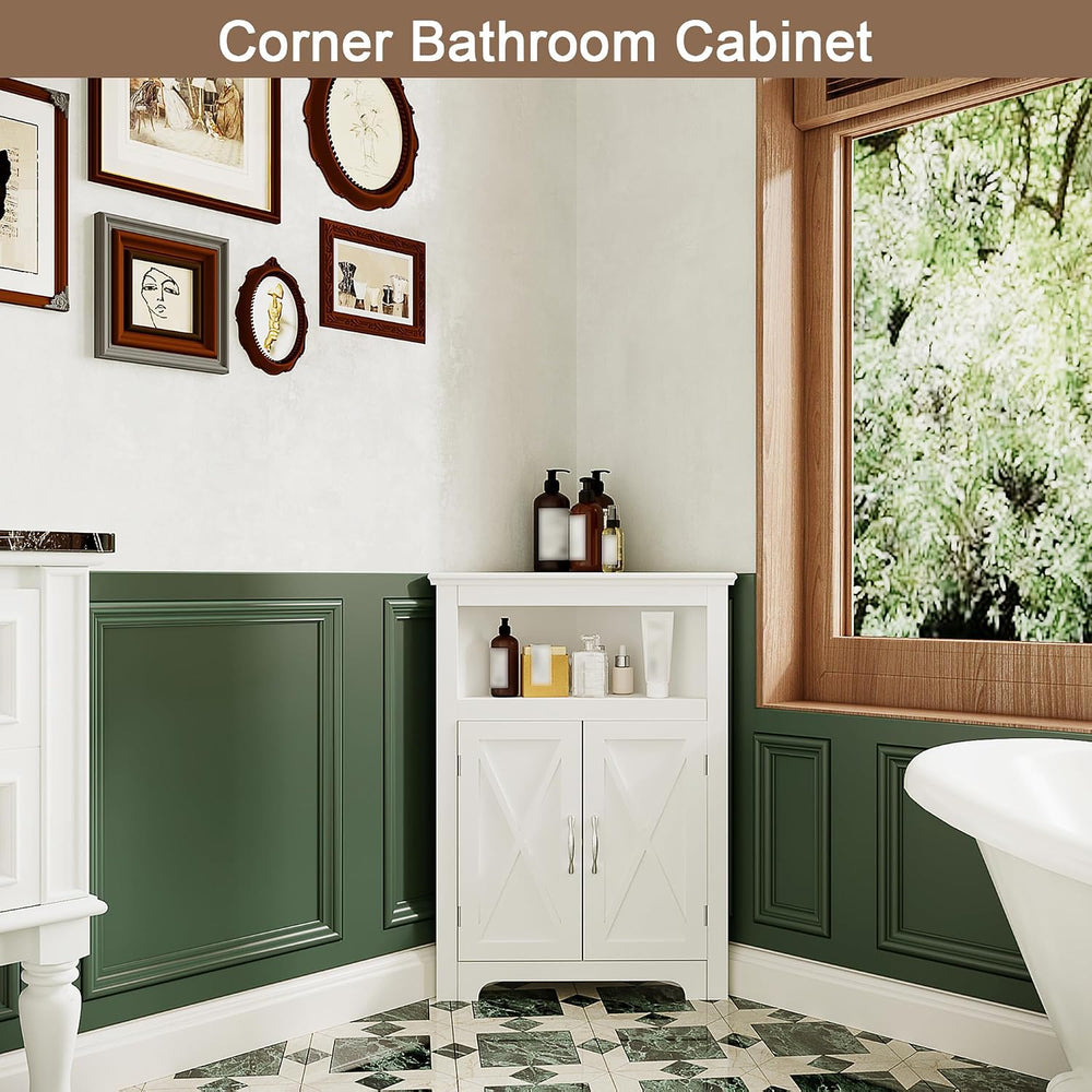 ChooChoo Corner Storage Cabinet with Barn Door Design