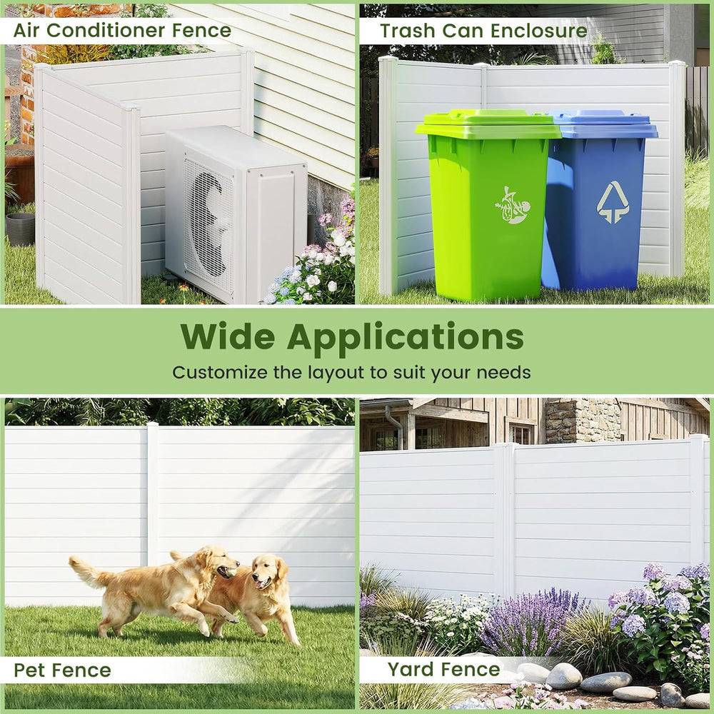 RELAX4LIFE Privacy Fence Screen, PVC Decorative Garden Fence Vinyl Fence Pane...