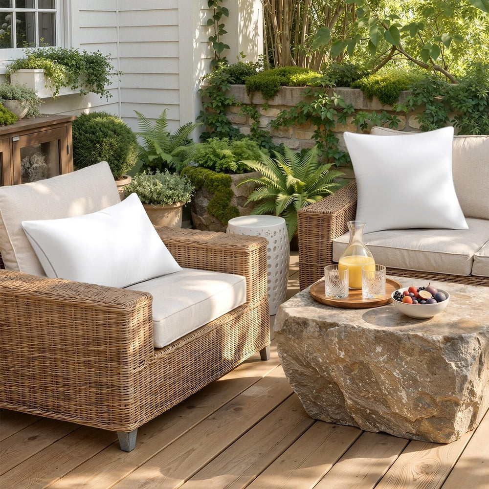 MIULEE Pack of 4 18x18 Outdoor Square Pillow Inserts for Patio Sofa Garden