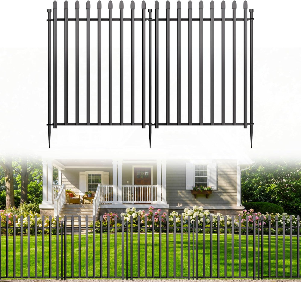 No Dig Decorative Garden Fence, 32in(H)×11ft(L), 5 Panels