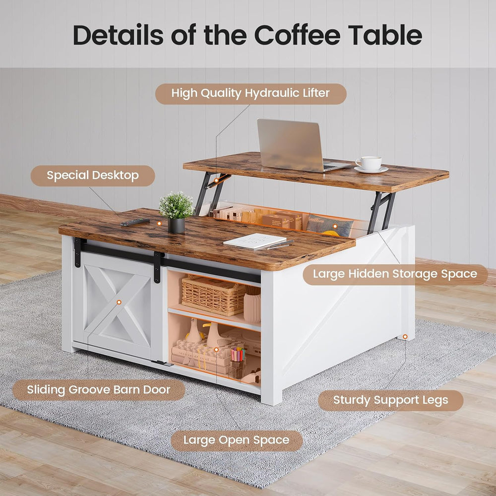 SEDETA 31.5" Lift Top Coffee Table with Storage, Square Coffee Tables fo...