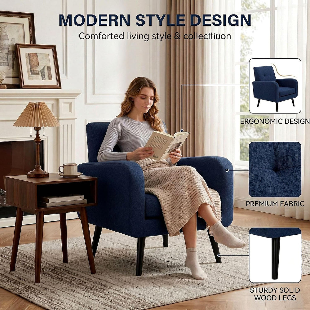 LSSPAID Modern Accent Chairs, Upholstered Fabric Cozy Armchairs, Living Room ...