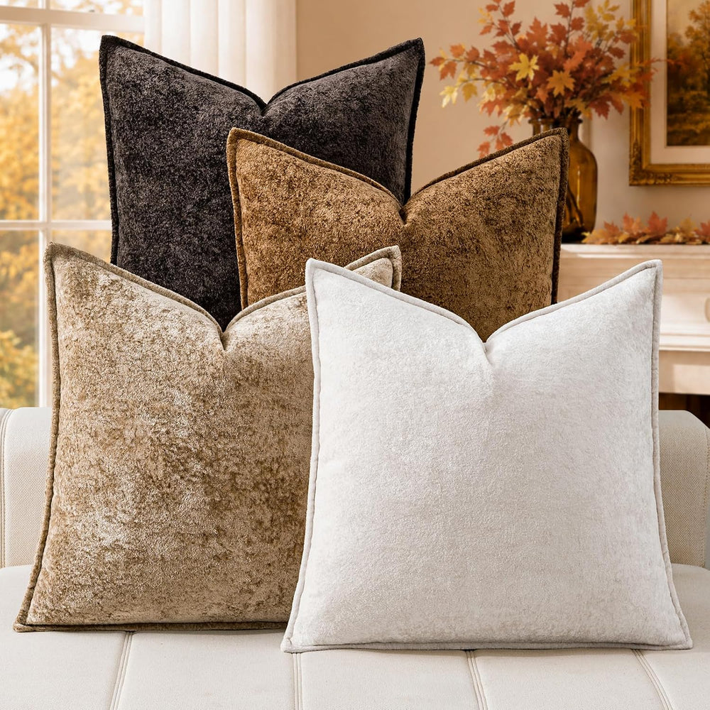 a moment Throw Pillow Covers 22X22 Inch 4 Packs,Soft Velvet Decorative Pillow...