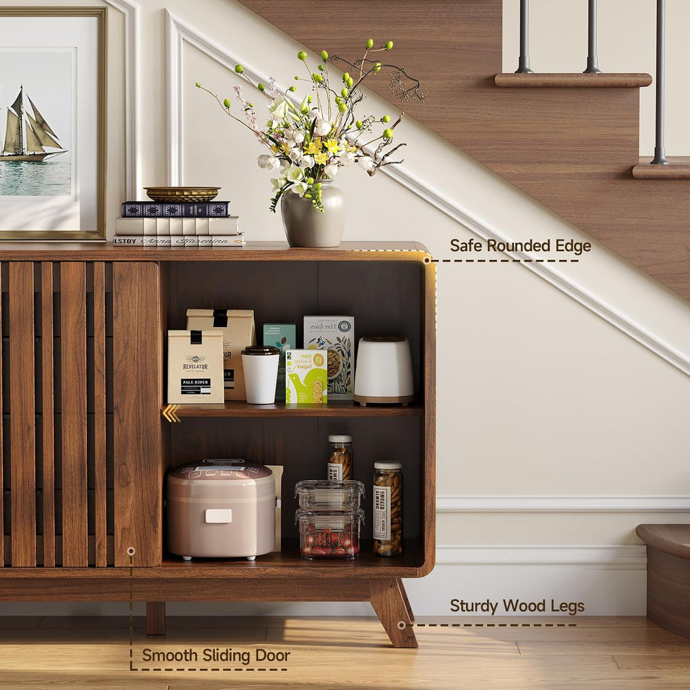 ONBRILL Sideboard Buffet Cabinet with Storage, Fluted Kitchen Cabinet