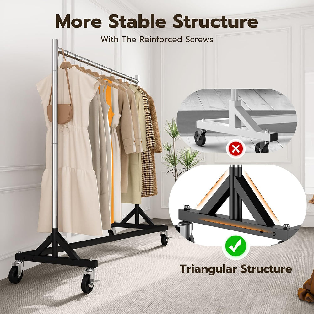 HOKEEPER Commercial Z Base Garment Rack Hold 500LBS Heavy Duty Clothing Rack ...