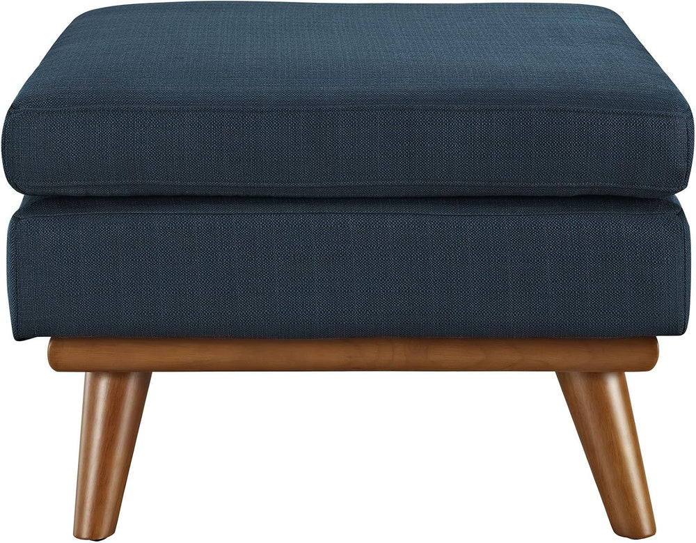 Modway Engage Mid-Century Modern Upholstered Fabric Ottoman in Azure