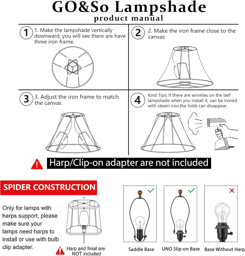 GO&SO 1 Pc Square Lamp Shade Medium,10"×13"D×10.5"H,Empire...