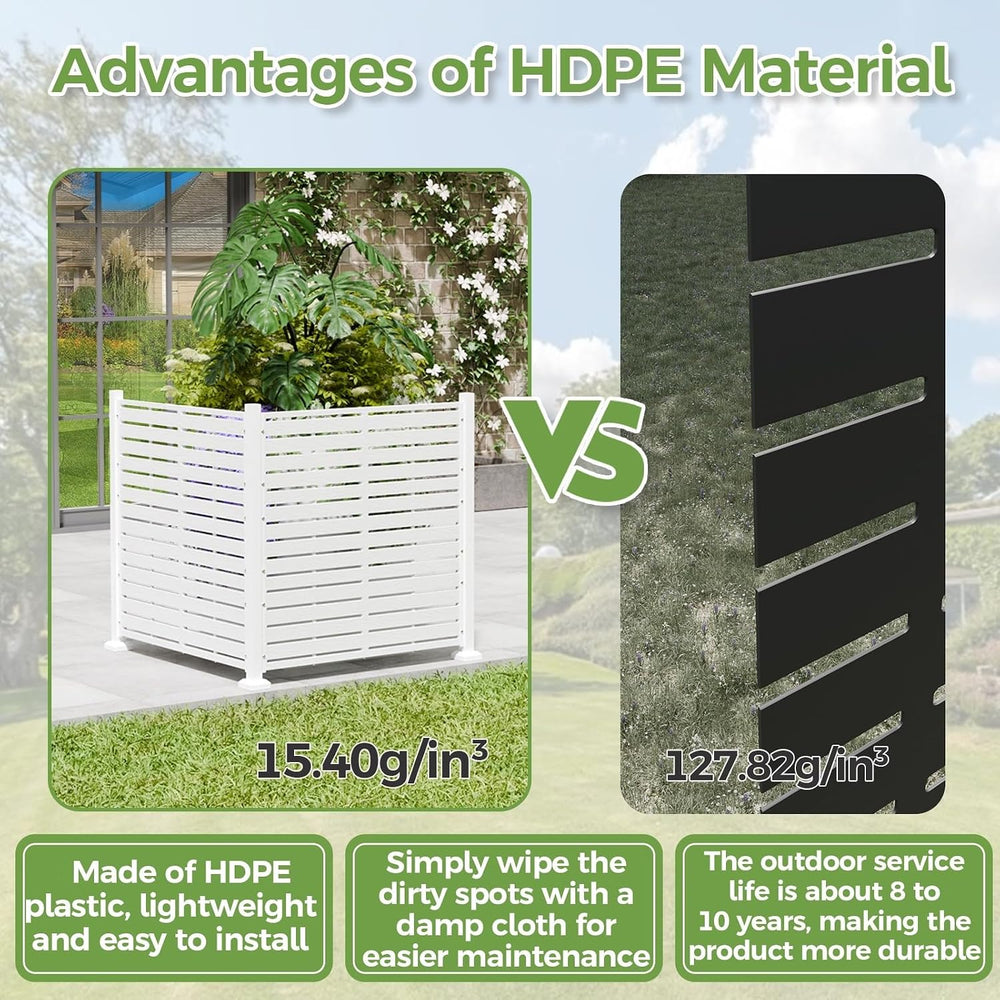 AC Fence for Outside Unit, 38" W X 39" H Trash Can Enclosure, Pool ...