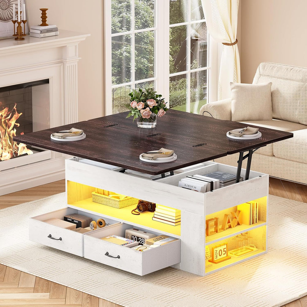 Itaar Lift Top Coffee Table, 4 in 1 Coffee Tables with Storage and Hidden Com...