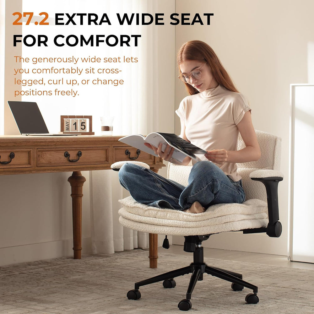 Dowinx Criss Cross Chair with Adjustable Flip-up Arms and Wheels, Comfort Erg...