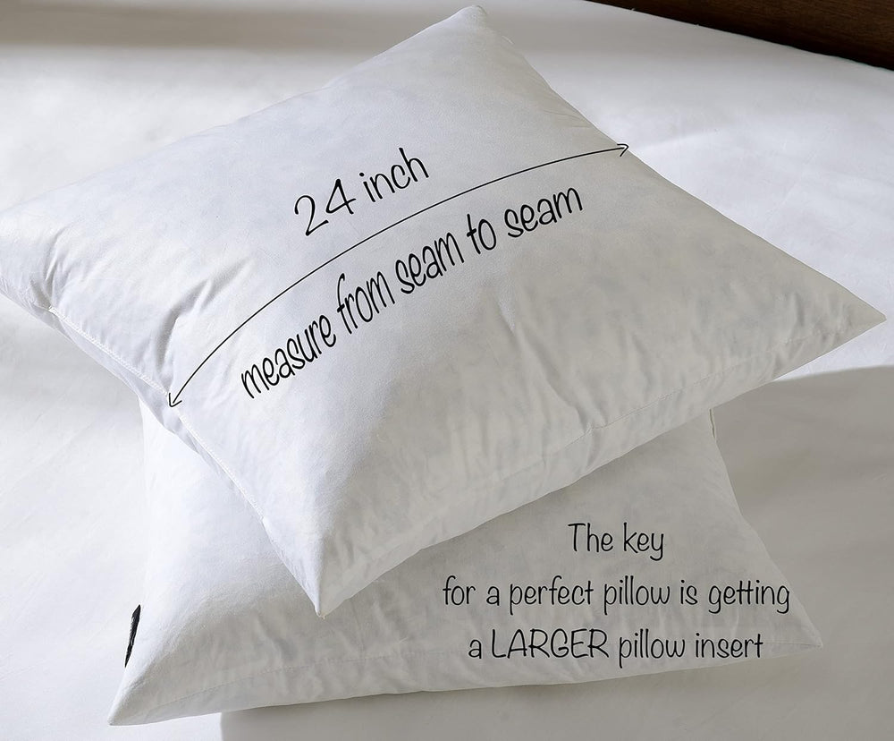 basic home® Hotel-Style 24x24 Goose Feather Down Euro Pillow Insert for Sofa ...