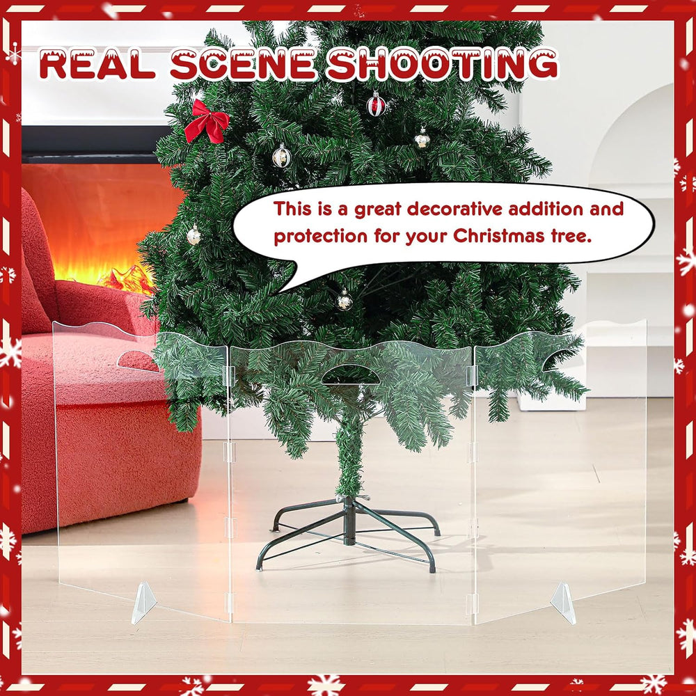Nuanchu 6 Panel 20 x 24 Inch Clear Acrylic Christmas Tree Fence