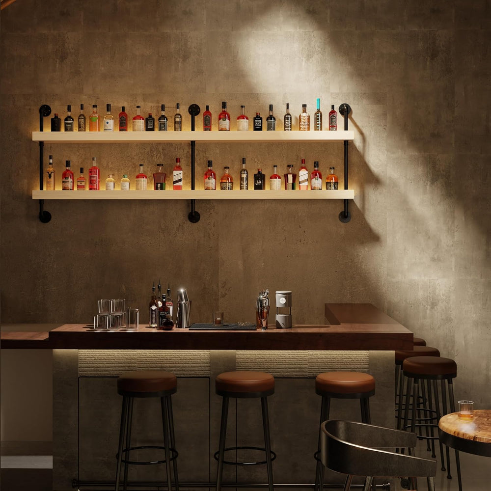 Bar Shelves, Wall Mounted Wine Rack, White, 60 Inch
