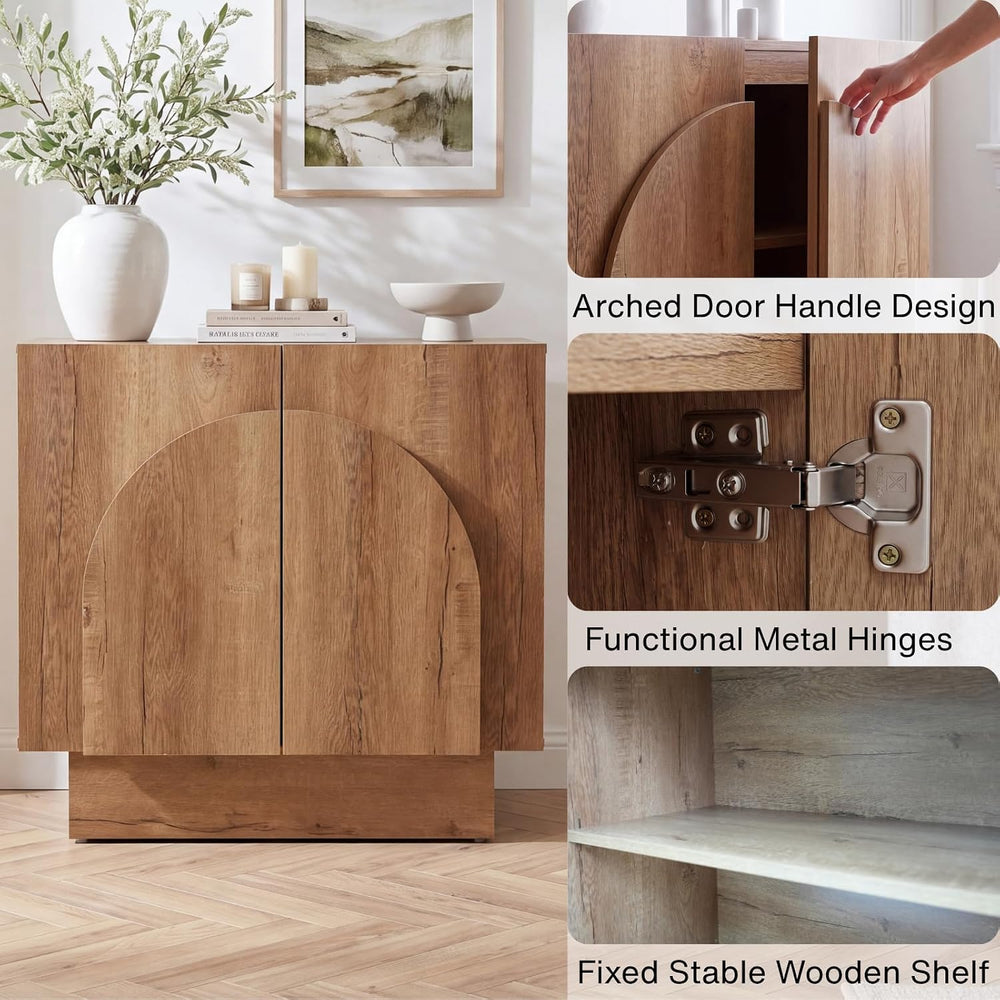 Ya-Home Natural Sideboard Buffet Cabinet with Storage, 31.5” Modern Sideboard...