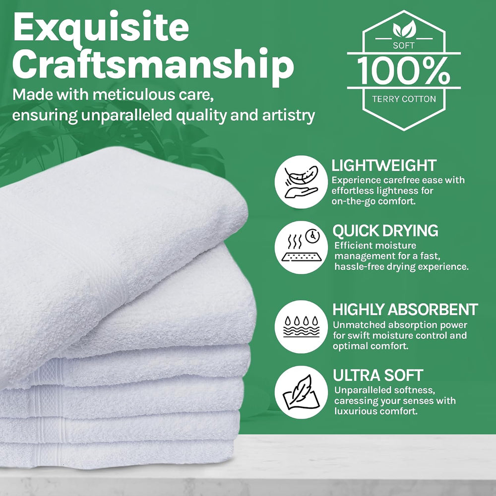 Towels N More 6 Pk 22X44 Gym Towels Hair Dry Small Bath Towel Lightweight