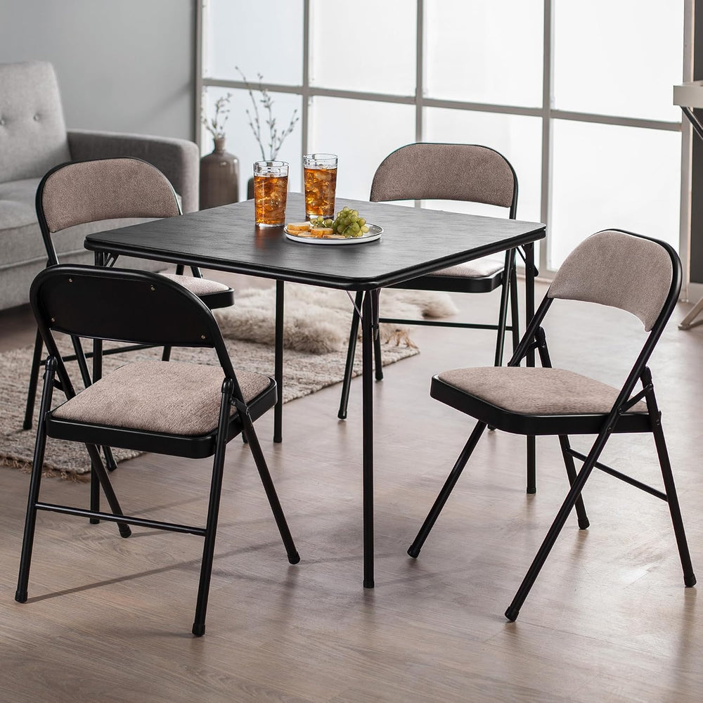 Sudden Comfort Deluxe Padded Folding Dining Chairs, Cinnabar/Corrin, 4 Pack