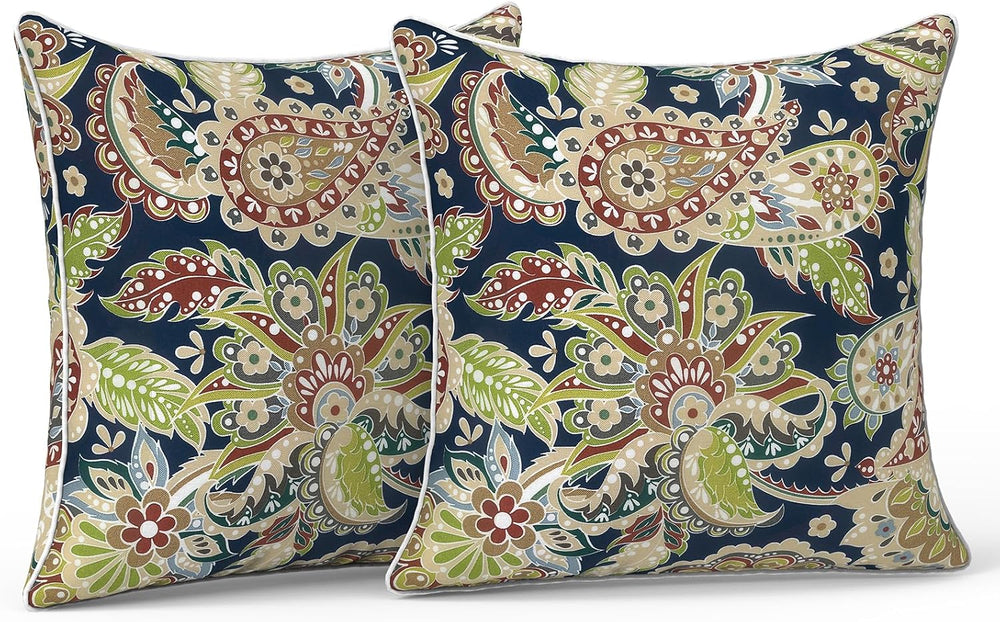 LVTXIII Set of 2 Patio Throw Pillows 16"x16" Fade Resistant Outdoor...