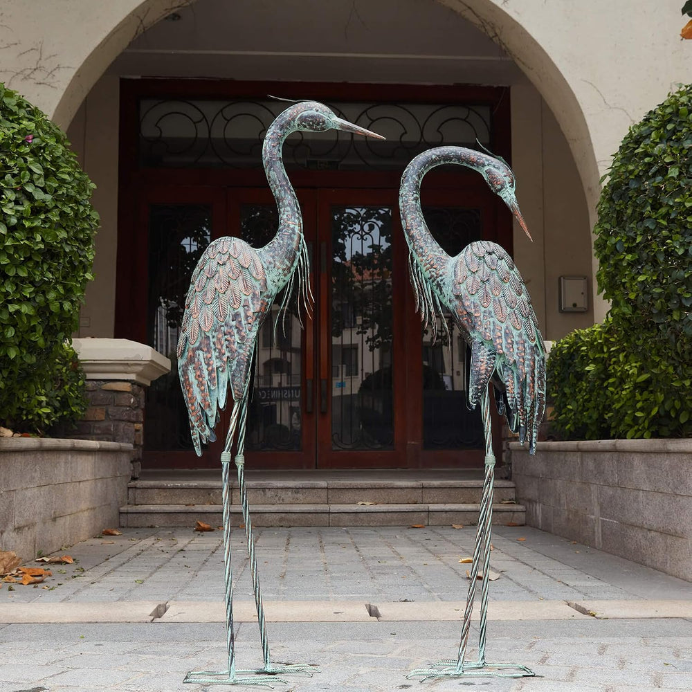 Kircust Garden Crane Statues Metal Heron Outdoor Statue 46 Inch