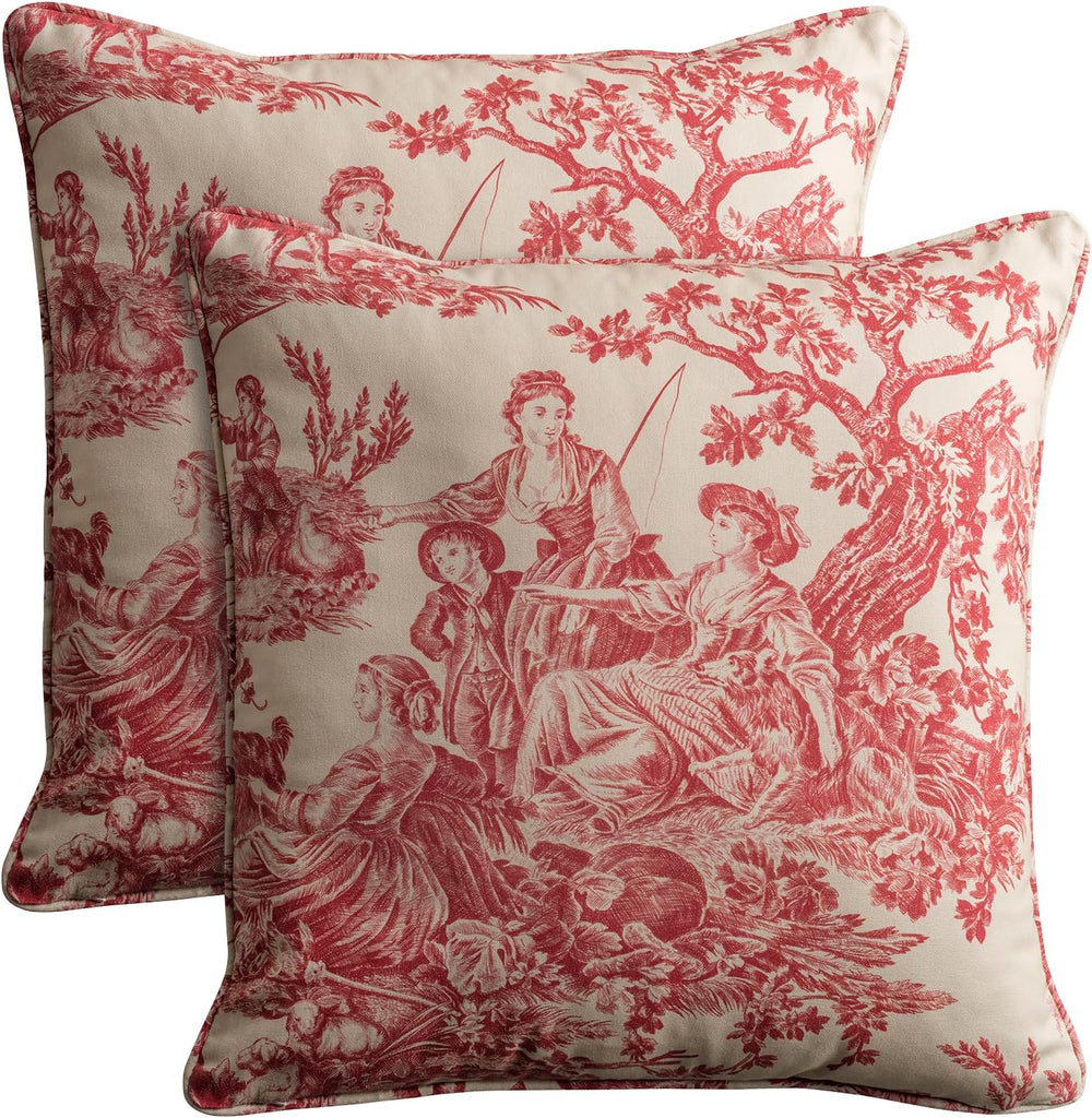 Maison d' Hermine Throw Pillow Covers 100% Cotton (18" x 18" - ...