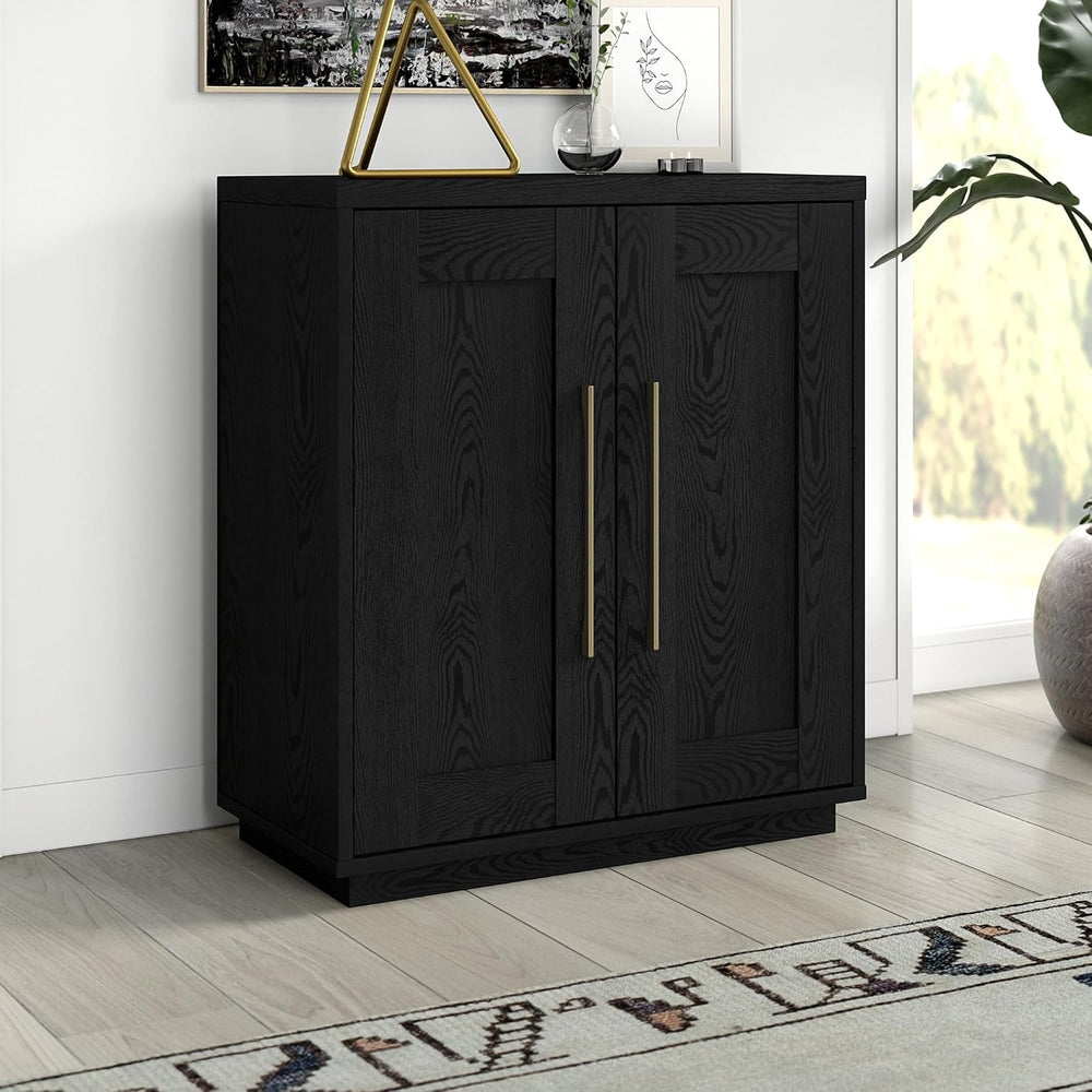 Henn&Hart 28" Accent Cabinet, Sideboard Buffet, Natural Black