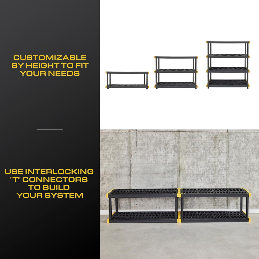 CX 4-Tier Heavy Duty Plastic Storage Shelves for Garage Organization