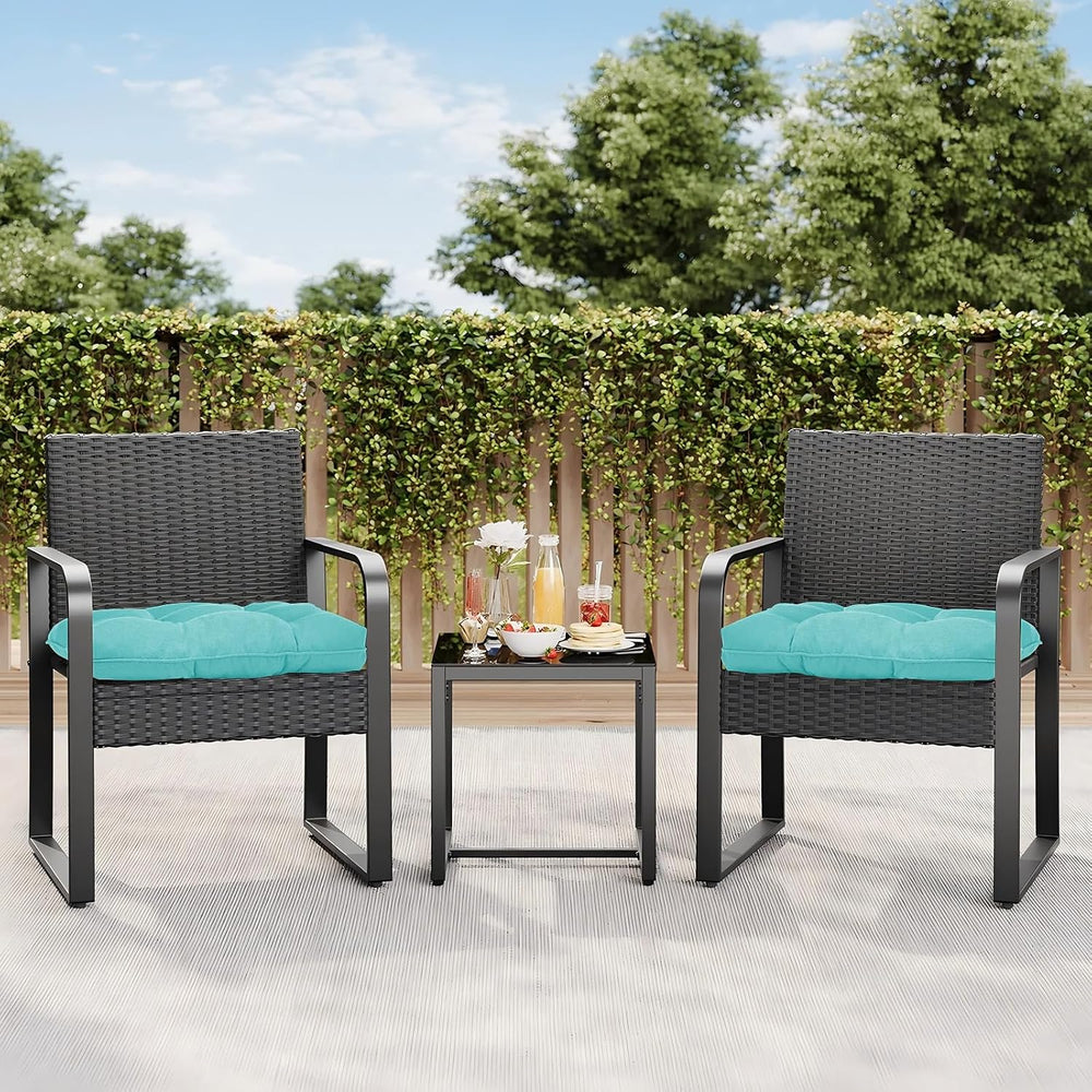 19x19 Outdoor Chair Cushions Set of 2, Tufted Wicker Patio Furniture Cushions...
