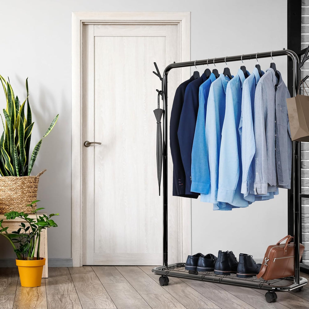 Simple Houseware Industrial Style 50.4" W Clothing Rack, Black