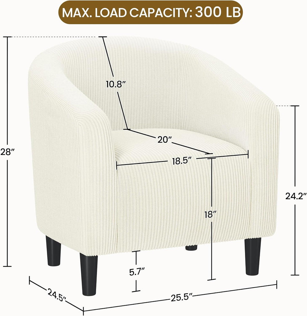 Yaheetech Compact Corduroy Accent Chairs Set of 2 for Small Spaces, Beige
