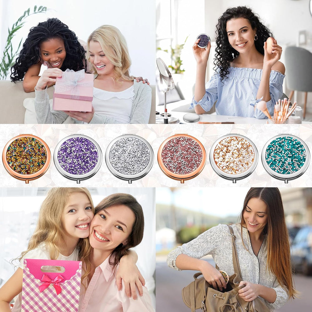 Thyle 12 Pcs Compact Mirror Bulk Christian Pocket Gift, Style 1, Colorful