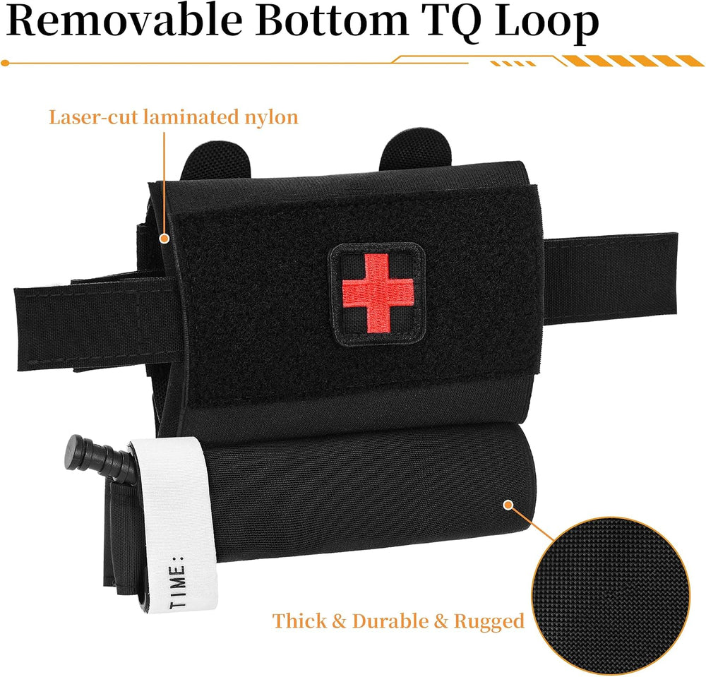 IFAK Pouch for Duty Belt, Micro MOLLE Med Pouch with TQ Holder