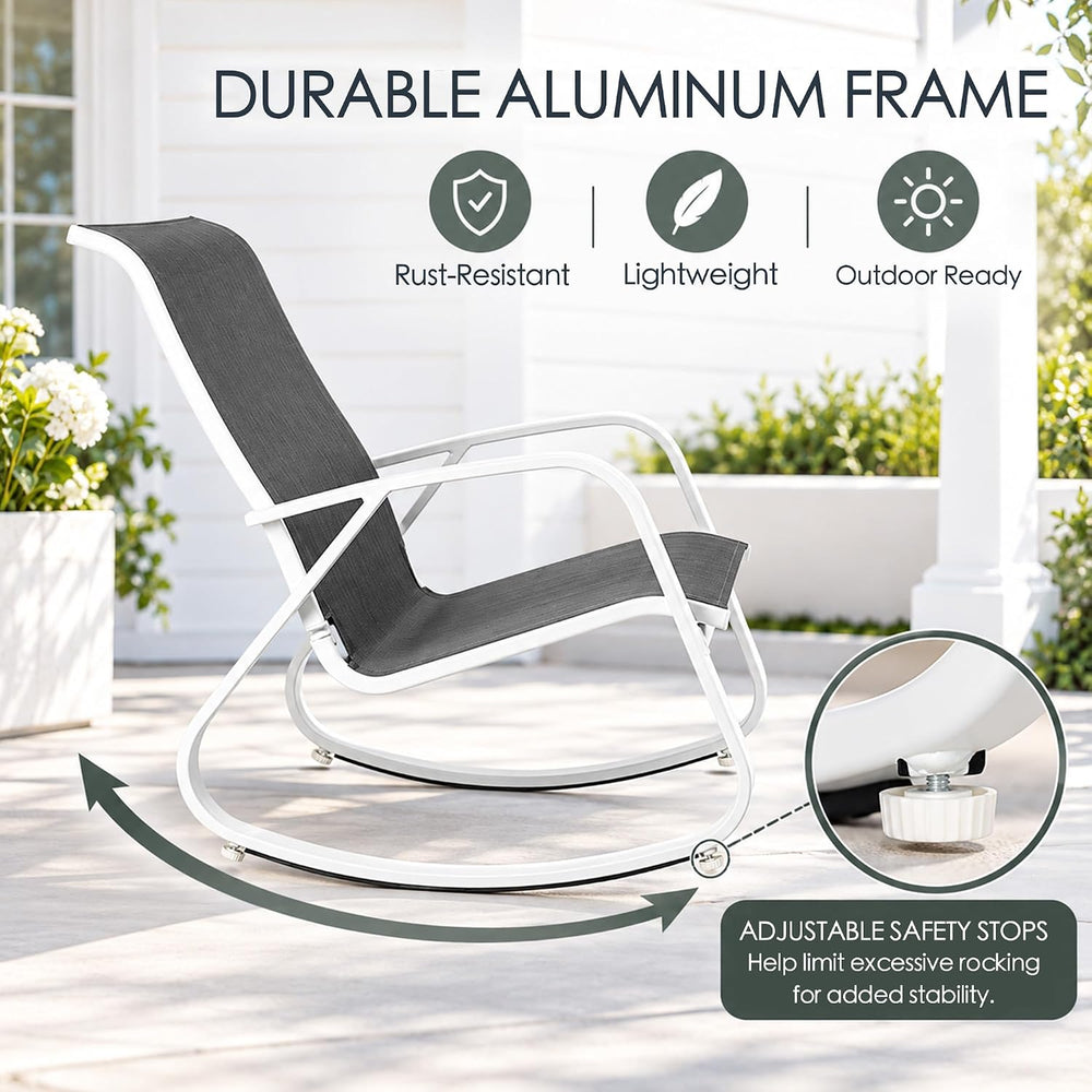 Kozyard Outdoor Rocking Chair, Powder-Coated Aluminum Frame