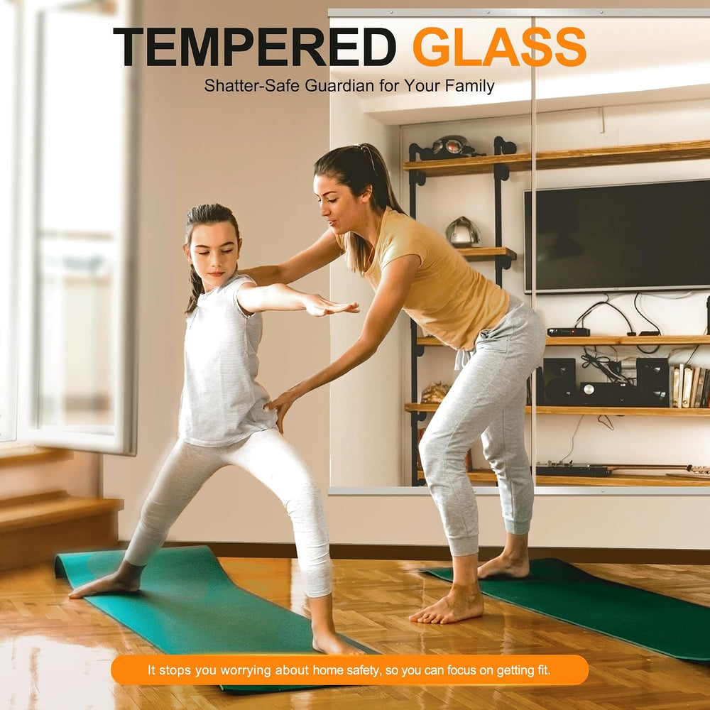 Delma Home Gym Mirror, 60''x25''x2PCS Silver