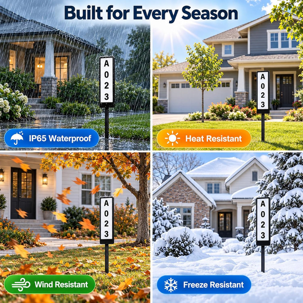 T-SUNUS Solar House Numbers for Outside, IP65 Waterproof Warm White & White