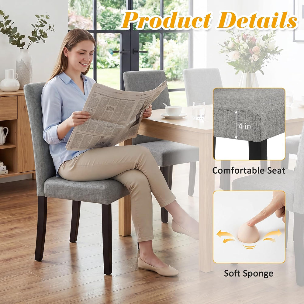 LSSPAID Dining Chairs Set of 6, Modern Stylish Fabric Upholstered Parson Chai...