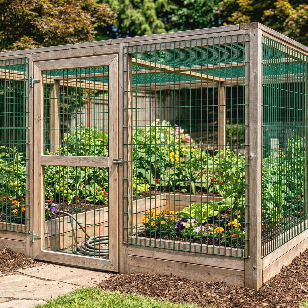 Wire Fence Green PVC Coated Welded Wire Fencing, Garden Fence Roll Vinyl Coat...