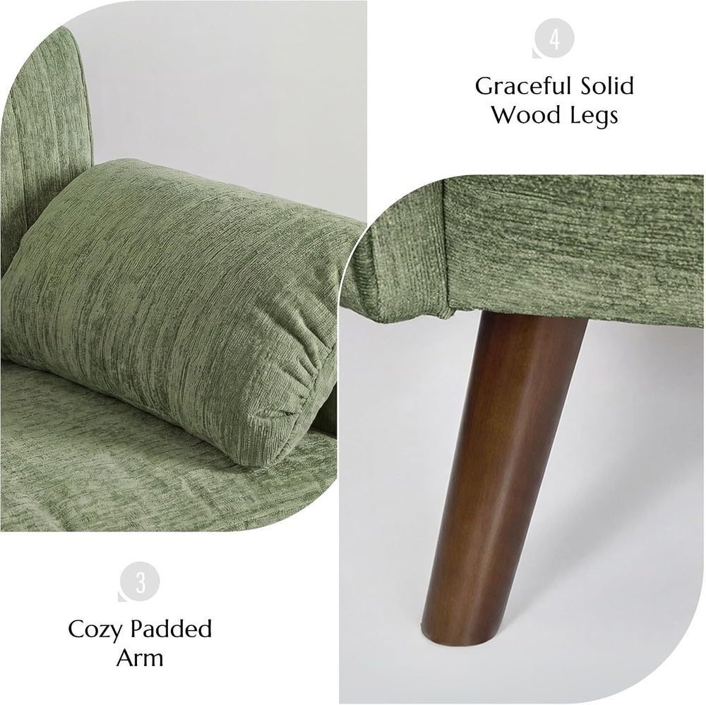 Modern Oversized Accent Reading Chair for Living Room, 43", Chenille, Green