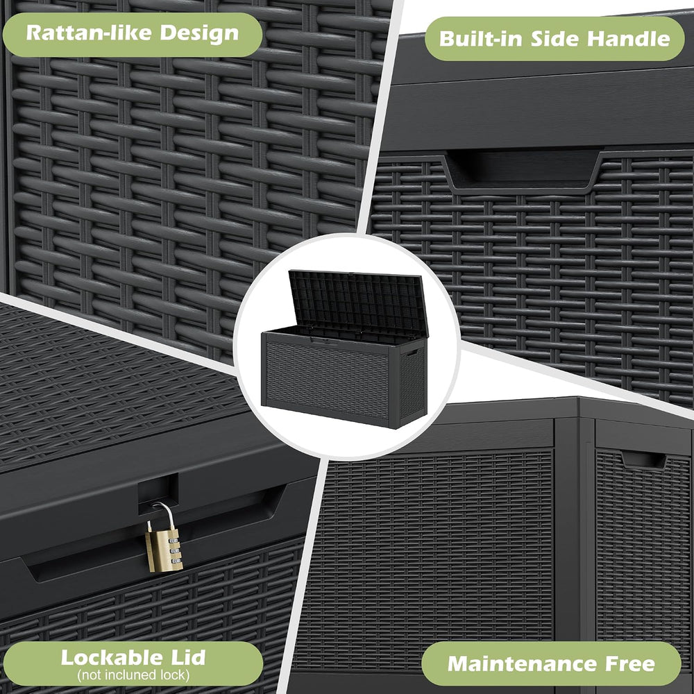 Outdoor Storage Box Waterproof, 80 Gallon Deck Box for Patio Storage