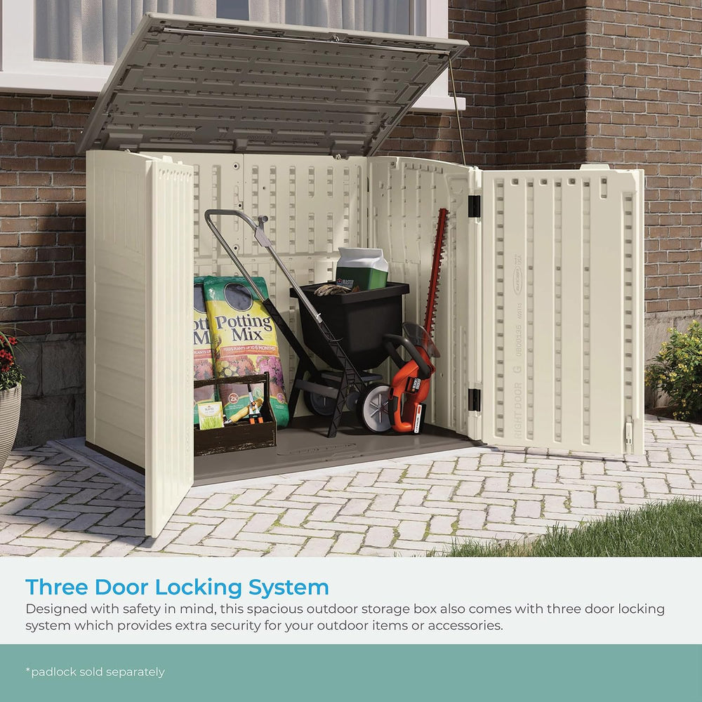 Suncast 34 Cu Ft Capacity Horizontal Outdoor Storage Shed