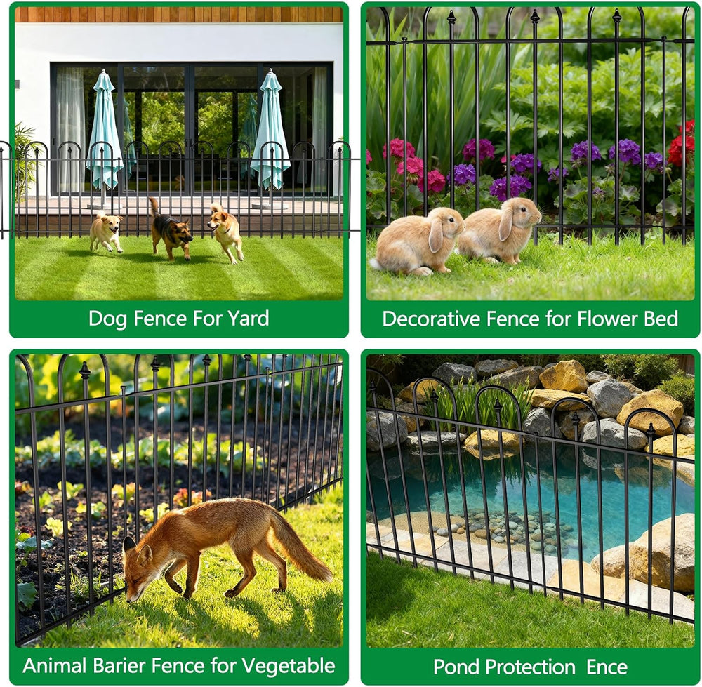 Garden Fence Animal Barrier - 10 Panels, 32 in(H) x 24 ft(L) No Dig Garden Fe...