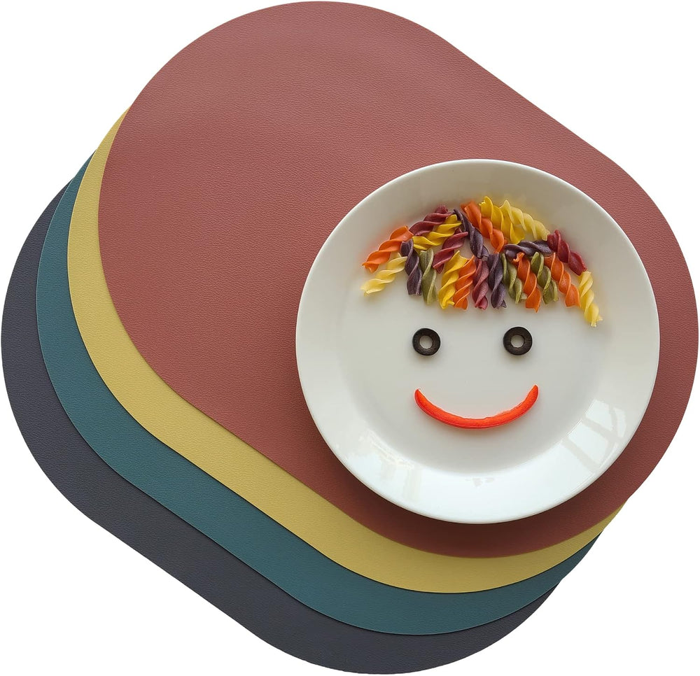 Silicone Placemats Set of 4 - Heat Resistant Washable and Wipeable Non Slip P...