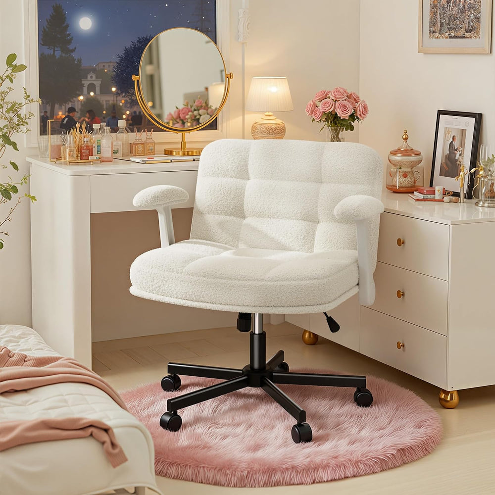DurayLoly Criss Cross Chair with Wheels & Flip-Up Arms, Height Adjustable