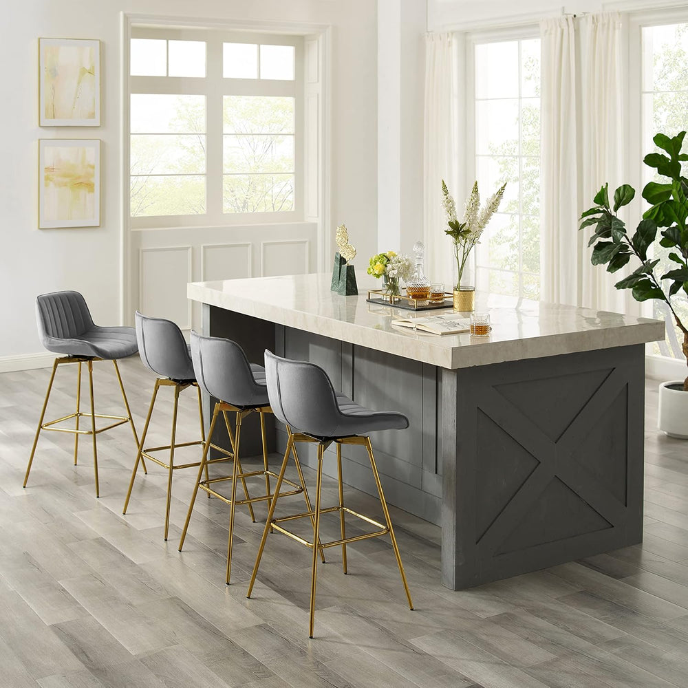 Zouron® Swivel Bar Stools Set of 4, 29" Bar Height Chairs with Back Tall...