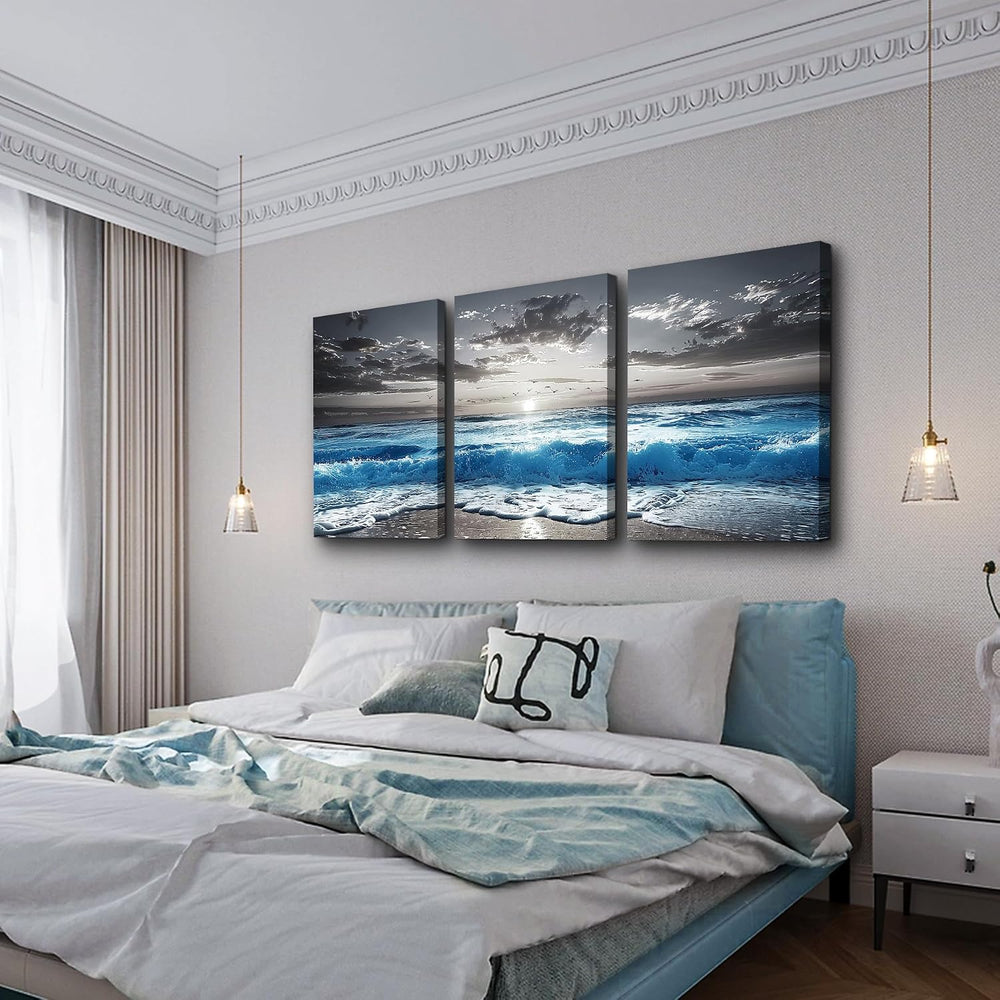 TTHYUEWS Beach Wall Art For Living Room Canvas Wall Decor For Bedroom Office ...
